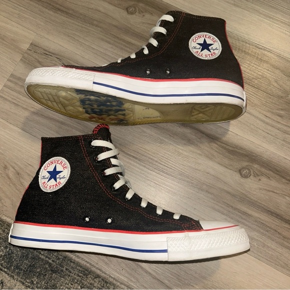 chicago bulls Black and Red High-Top converse Sneakers - Picture 5 of 8